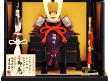 【五月人形】正絹紺裾濃縅 和紙小札1/4兜床飾り 小柴鑚穂作
